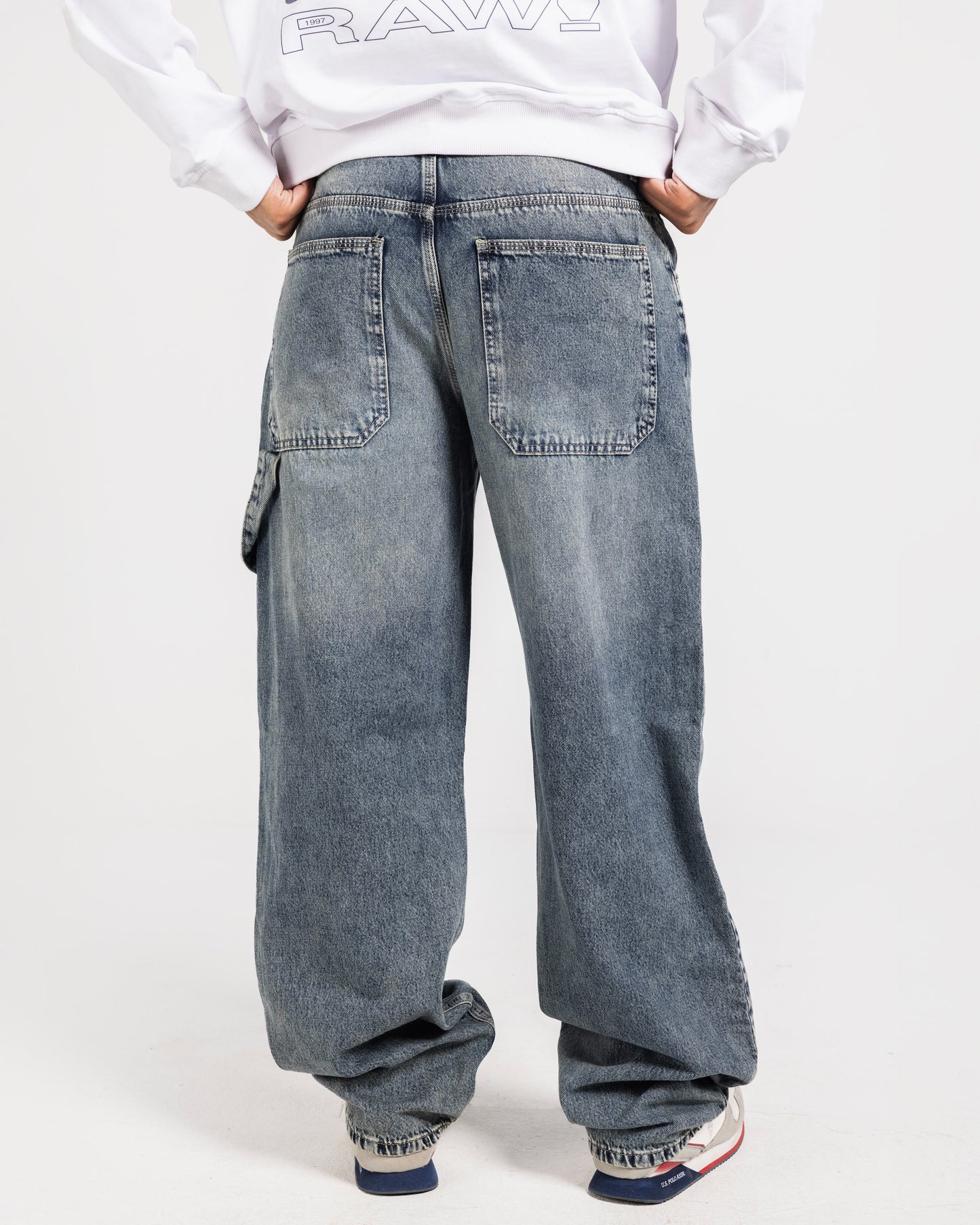 Balloon Blue Grey Jeans Pants