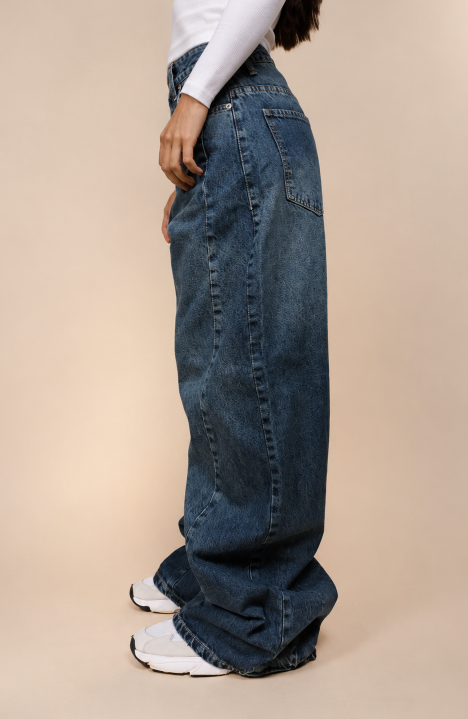 Deep Ocean Wide-Leg Jeans "Classic Mid Blue"