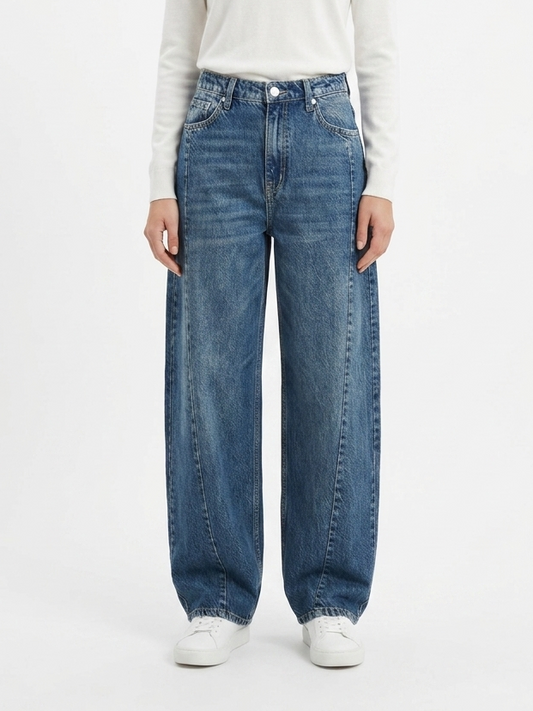 Deep Ocean Wide-Leg Jeans "Classic Mid Blue"