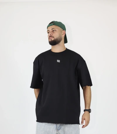 Unisex Oversized T-Shirt Basic Milton Black Black