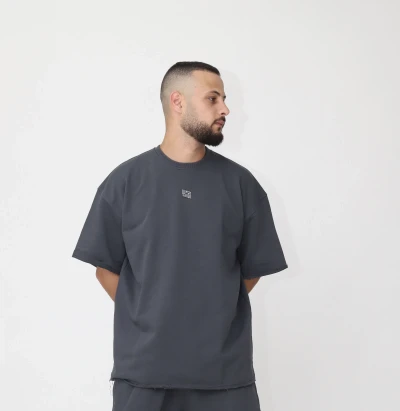 Unisex Oversized T-Shirt Basic Milton Black Grey