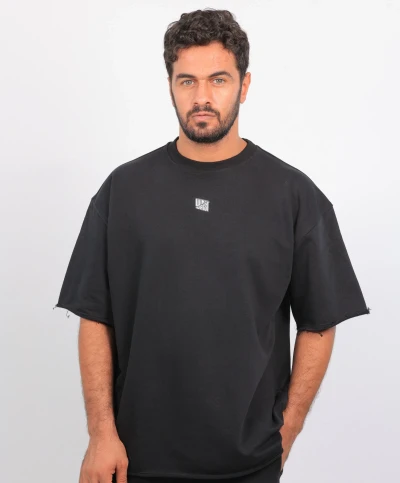 Unisex Oversized T-Shirt Printed Bo3bo3 Black Black