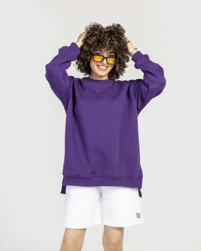 Unisex oversize E-long sweatshirt Purple