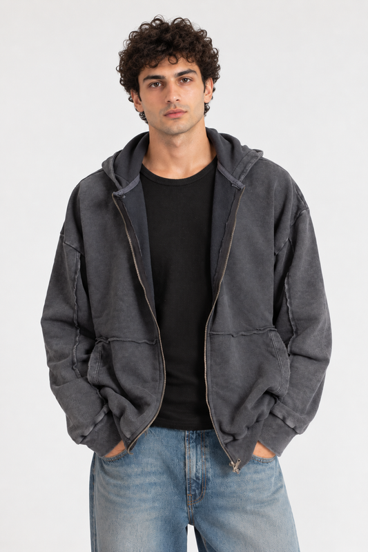 Zipper Jacket Washed Vintage