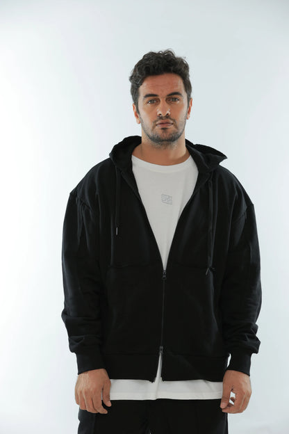 Unisex oversized zipped inside out sweatshirt