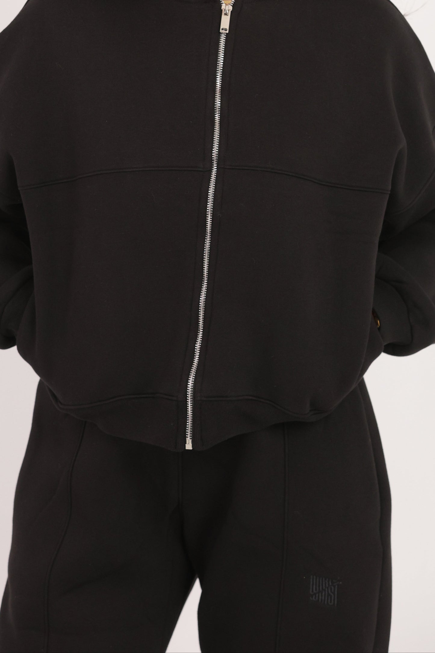 Oversize cropped  zipper sweatshirt