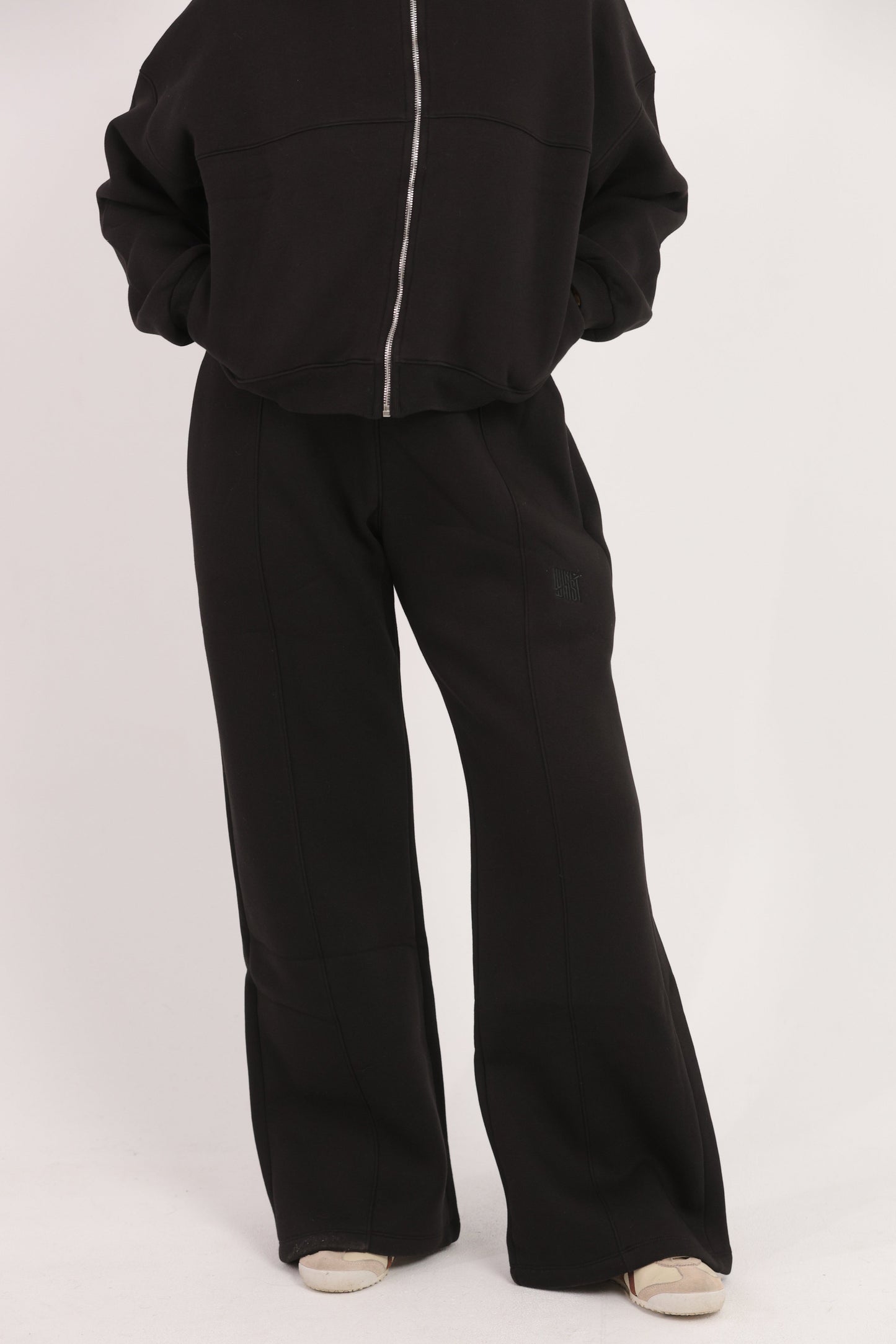 Oversize cropped  zipper sweatshirt