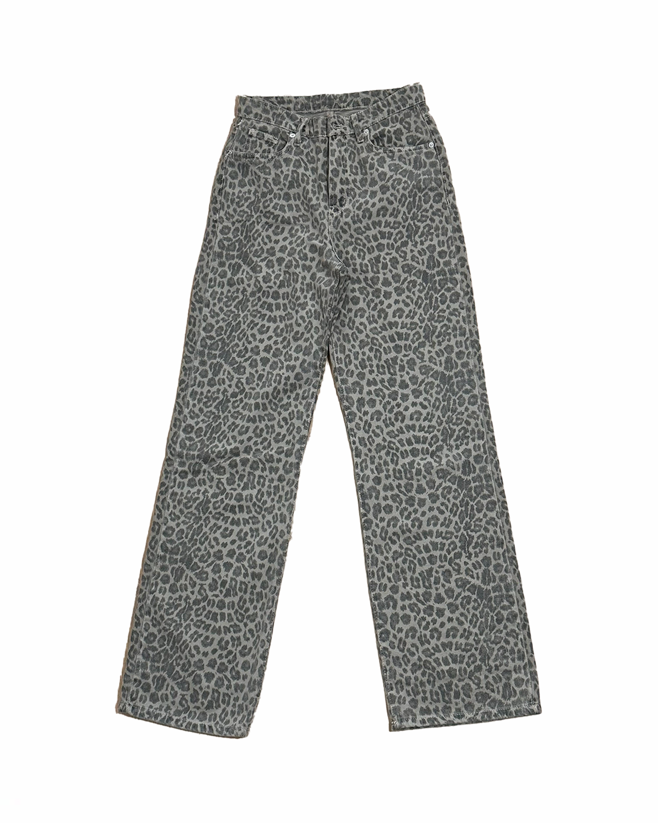High-Waist Cheetah Print Jeans