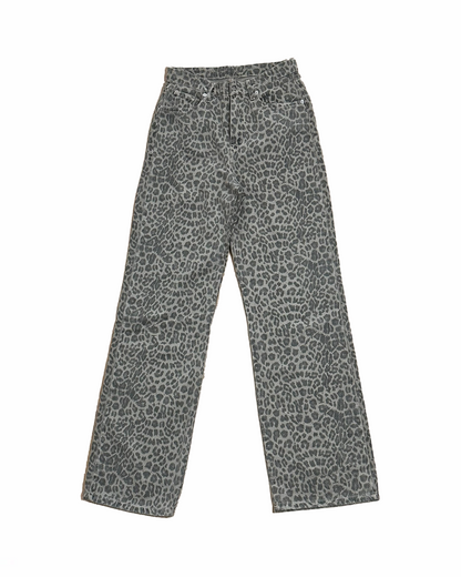 High-Waist Cheetah Print Jeans