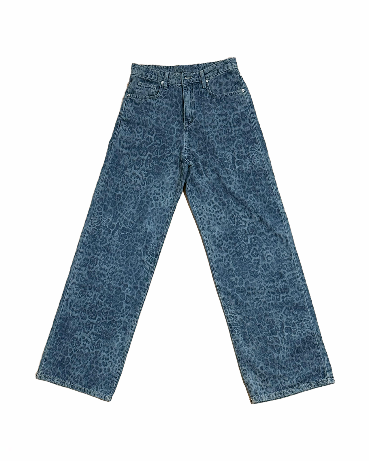 High-Waist Cheetah Print Jeans