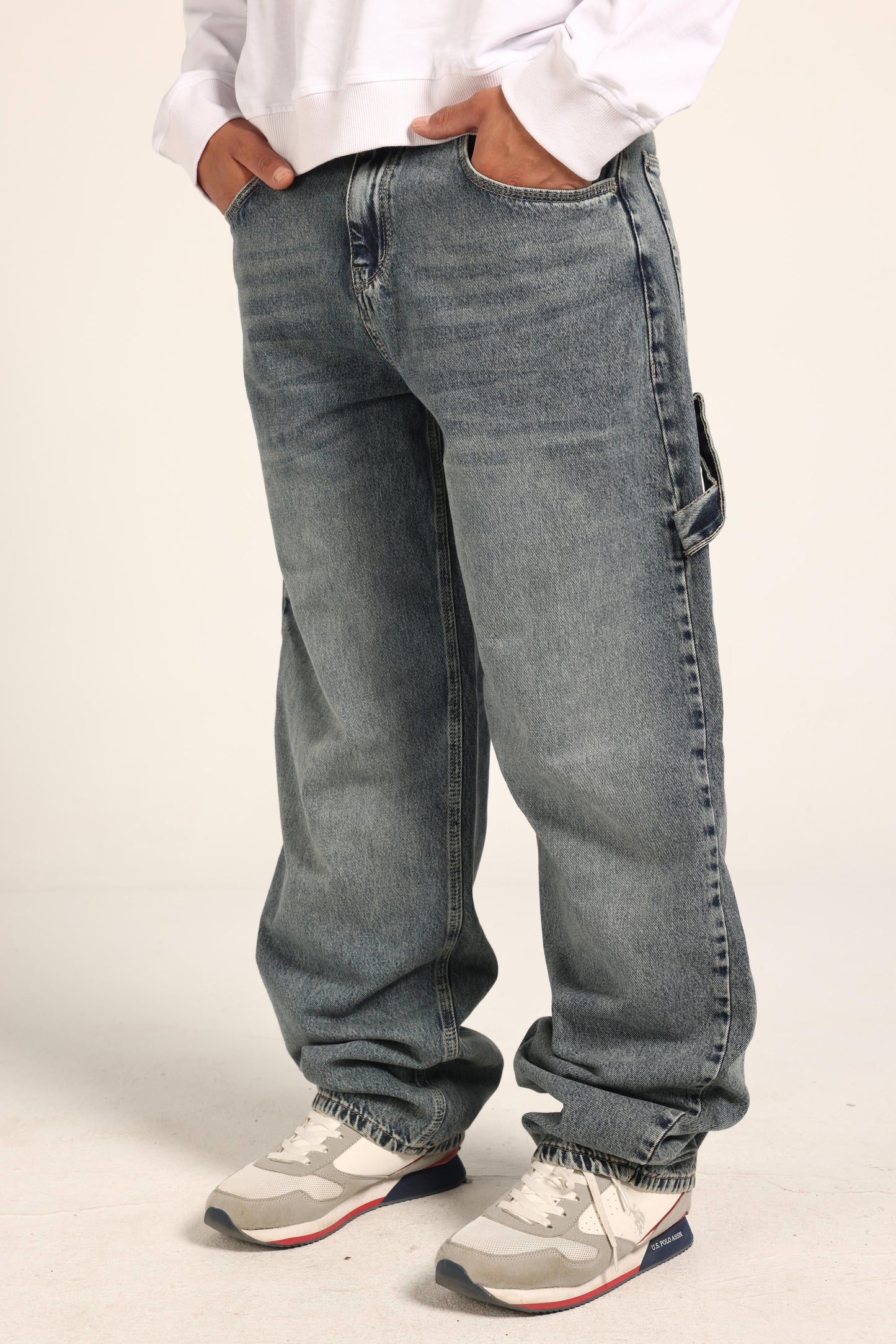 Balloon Blue Grey Jeans Pants