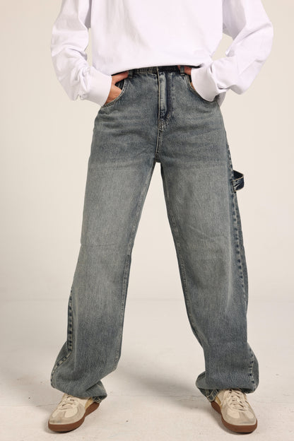 Balloon Blue Grey Jeans Pants