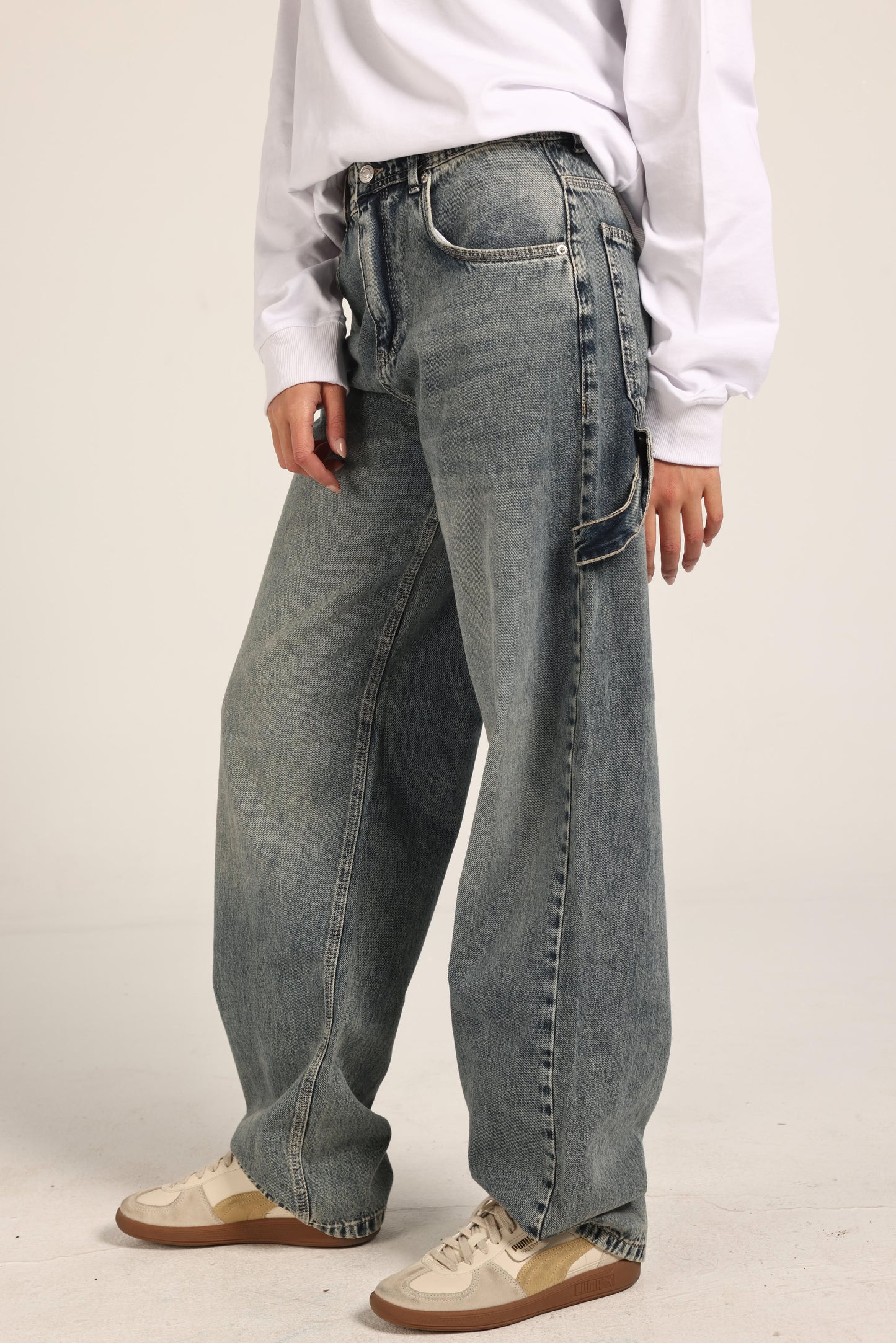 Balloon Blue Grey Jeans Pants