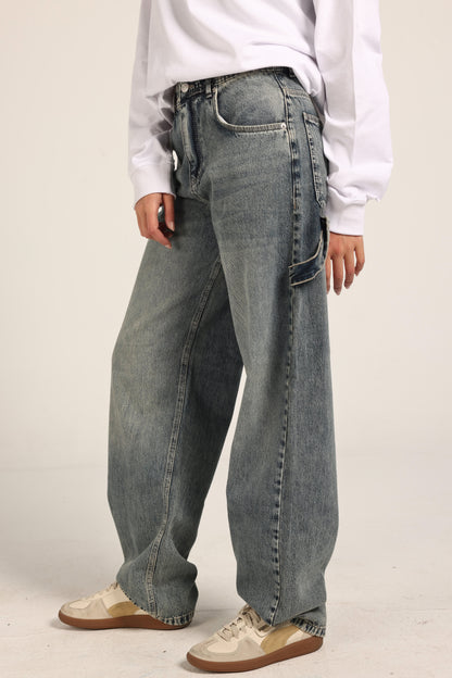 Balloon Blue Grey Jeans Pants