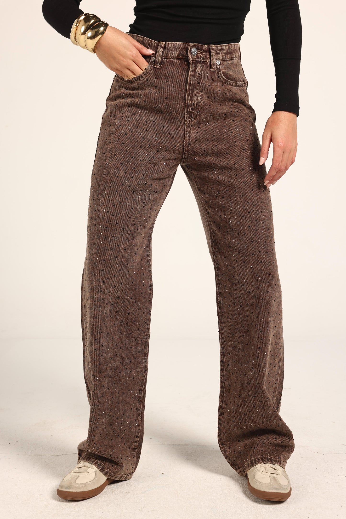 Brown Strass Jeans