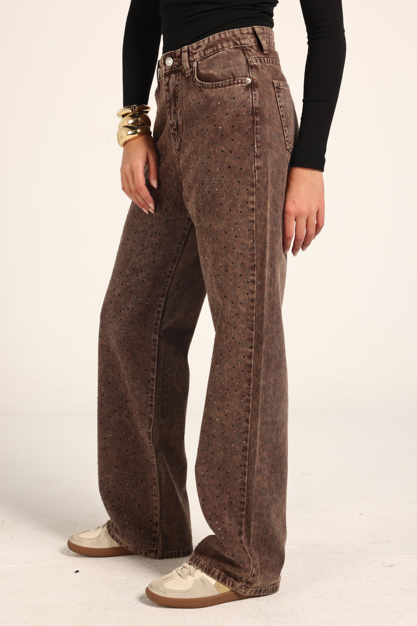 Brown Strass Jeans