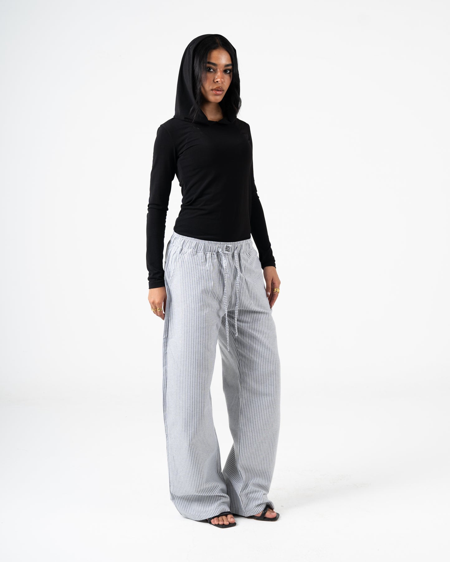 Summer striped pants relaxed fit