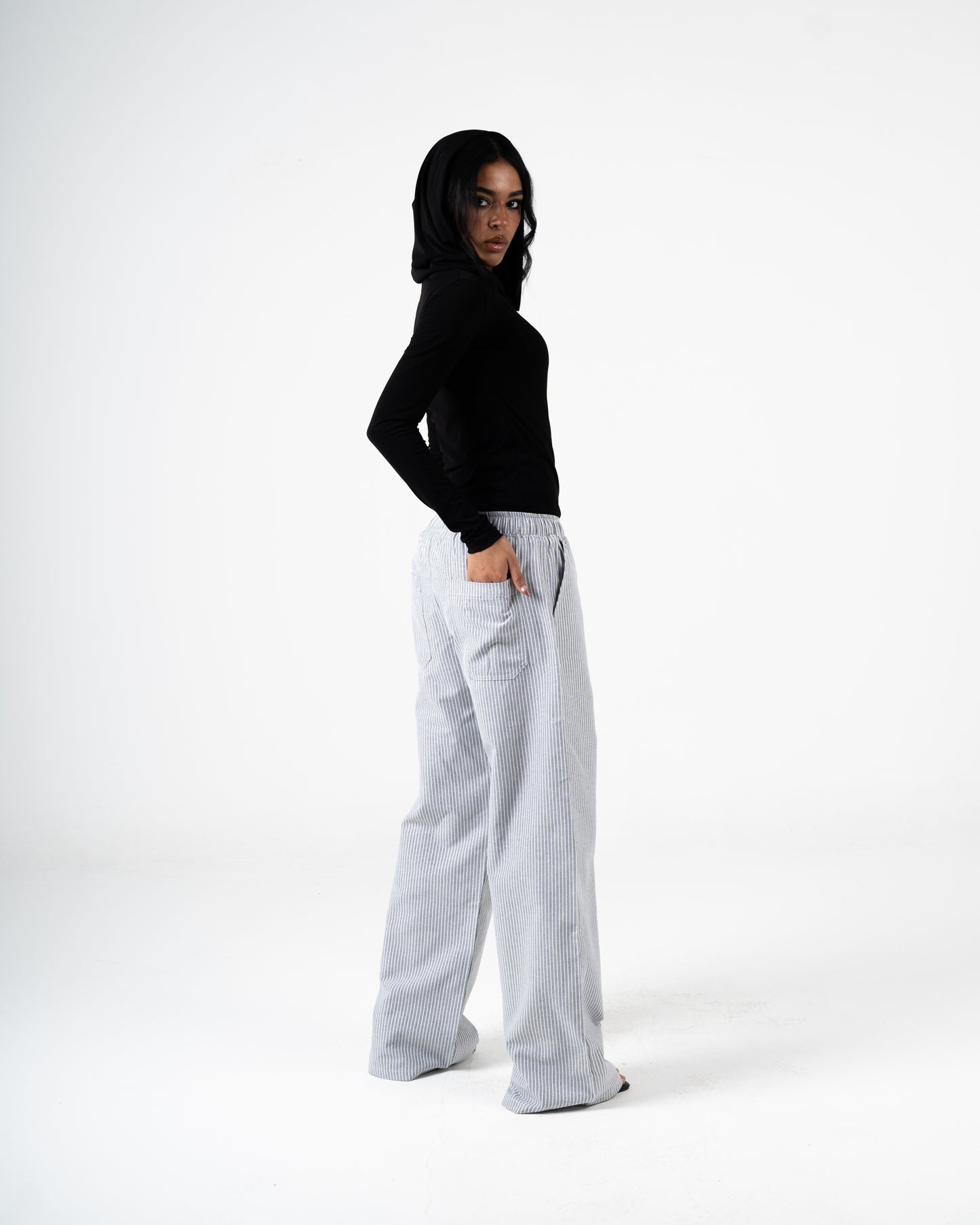 Summer striped pants relaxed fit