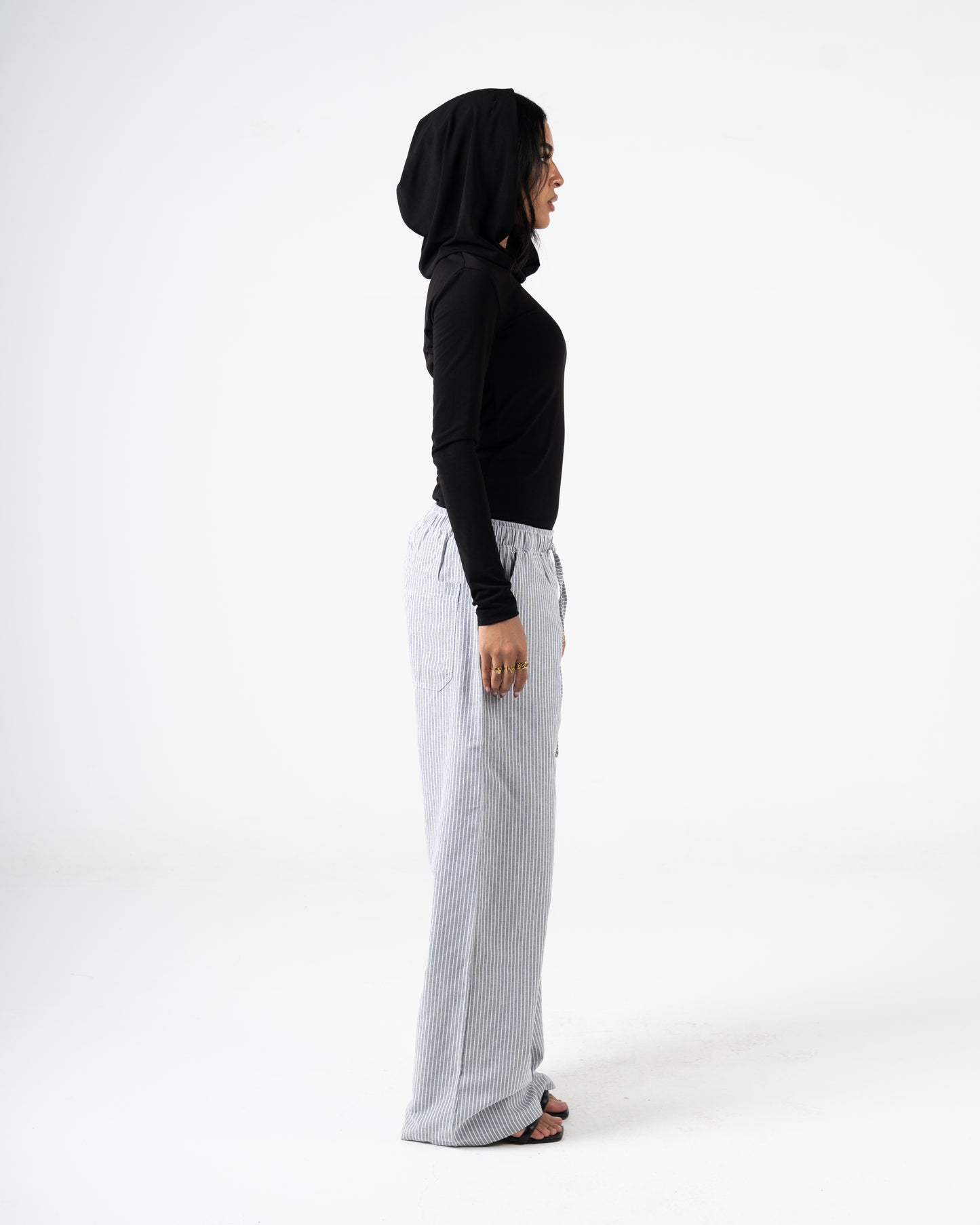 Summer striped pants relaxed fit