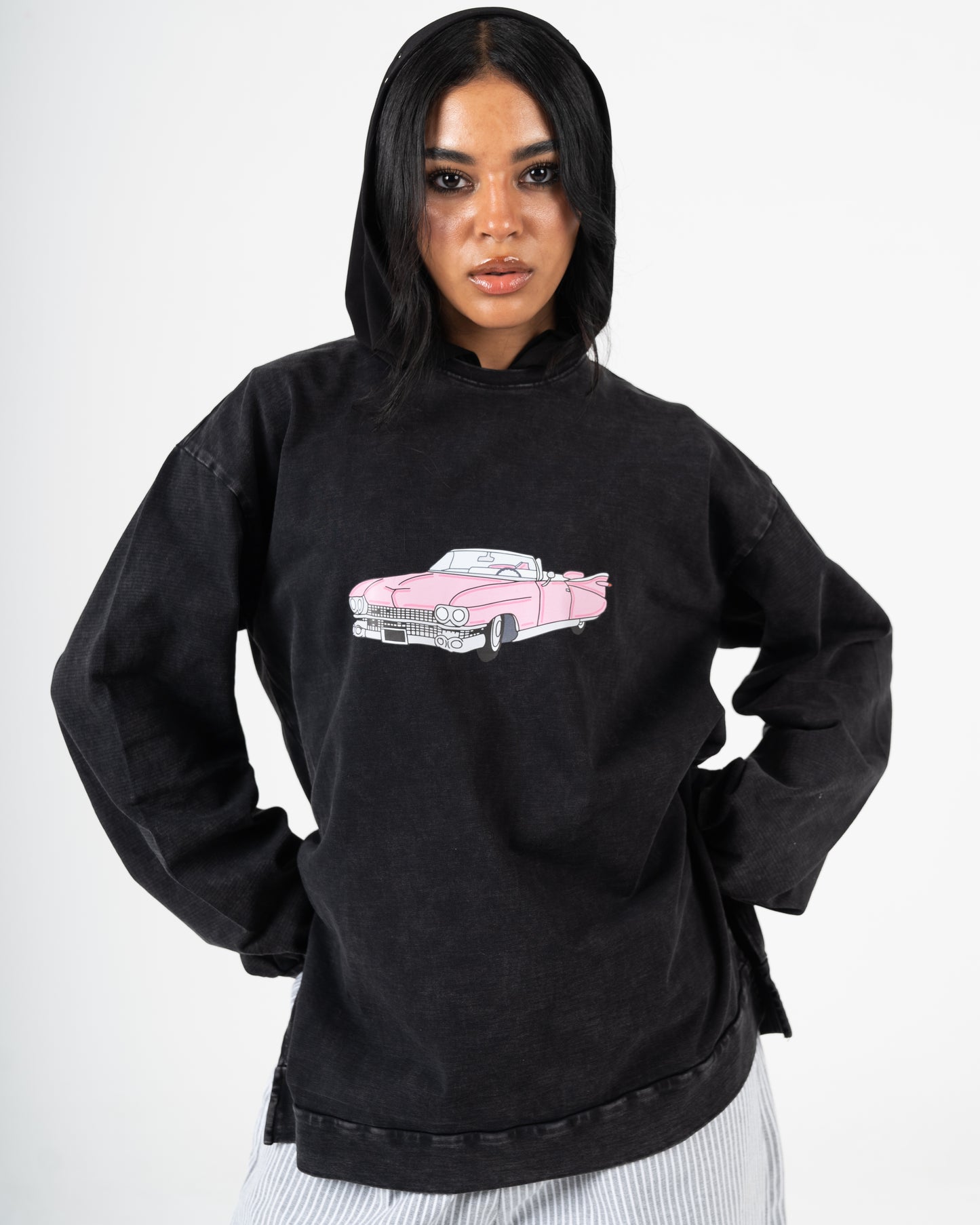 Oversized vintage Washed Long Sleeve old car