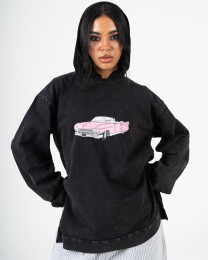Oversized vintage Washed Long Sleeve old car