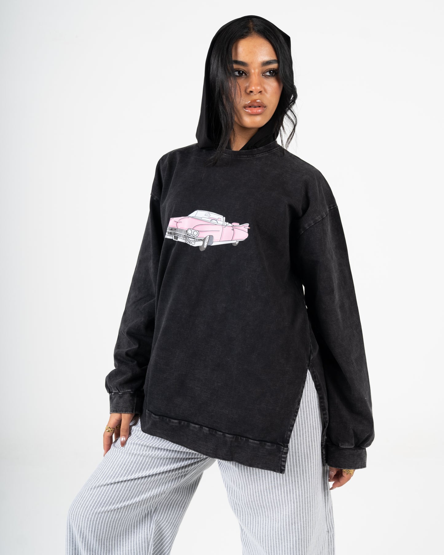 Oversized vintage Washed Long Sleeve old car