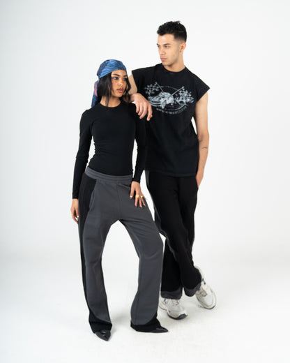 Unisex oversized wide leg pants mixed color