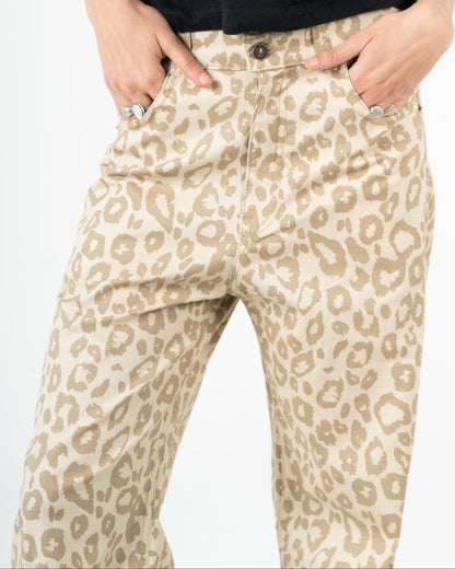High-Waist Leopard Print Jeans Pants