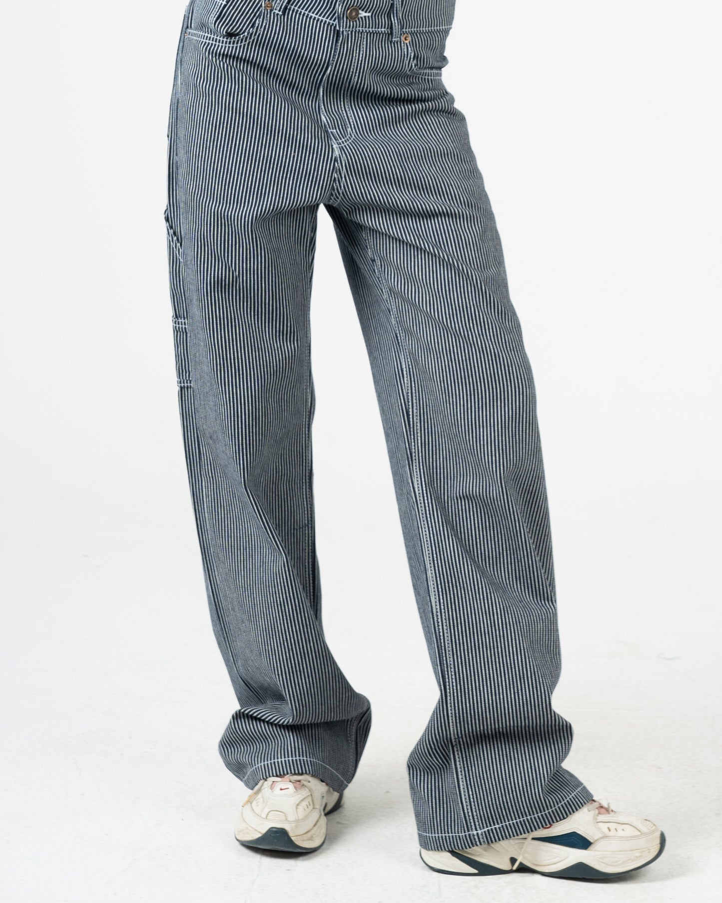 High-Waist Striped Jeans Pants