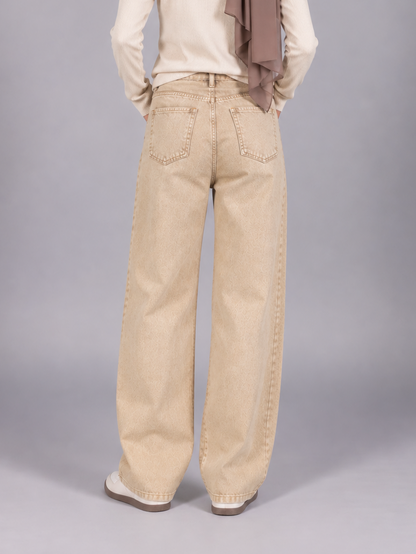 Washed Beige Jeans