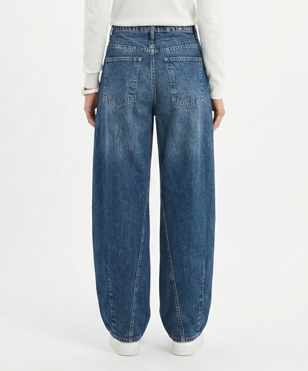 Deep Ocean Wide-Leg Jeans "Classic Mid Blue"