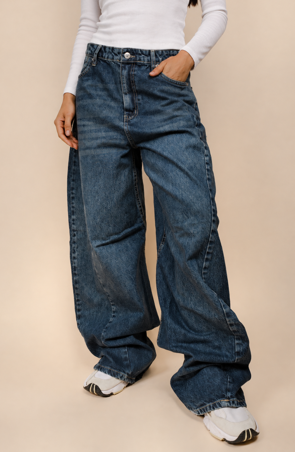Deep Ocean Wide-Leg Jeans "Classic Mid Blue"