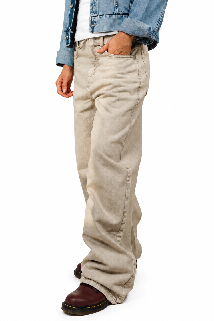 Washed Beige Jeans