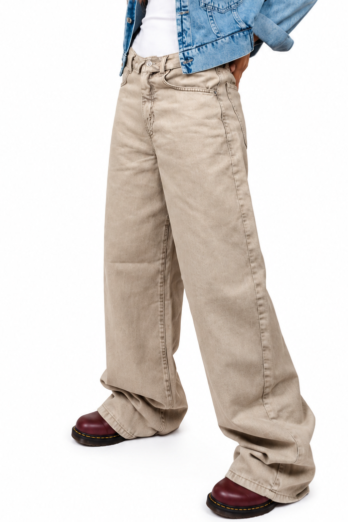 Washed Beige Jeans