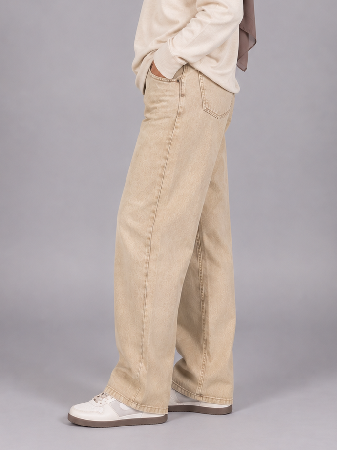 Washed Beige Jeans