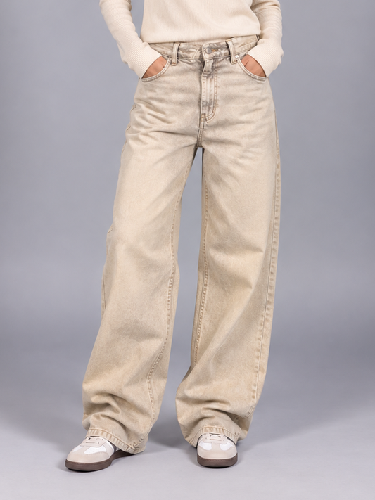 Washed Beige Jeans