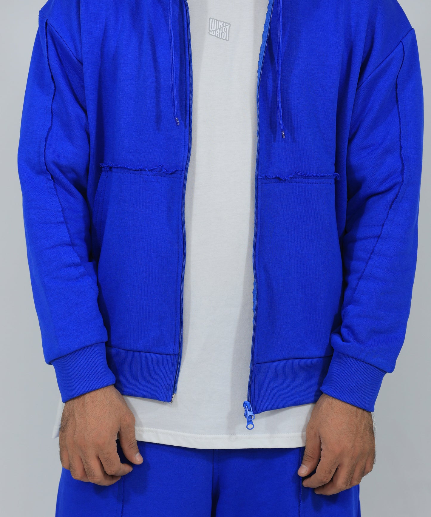 Unisex oversized zipped inside out sweatshirt