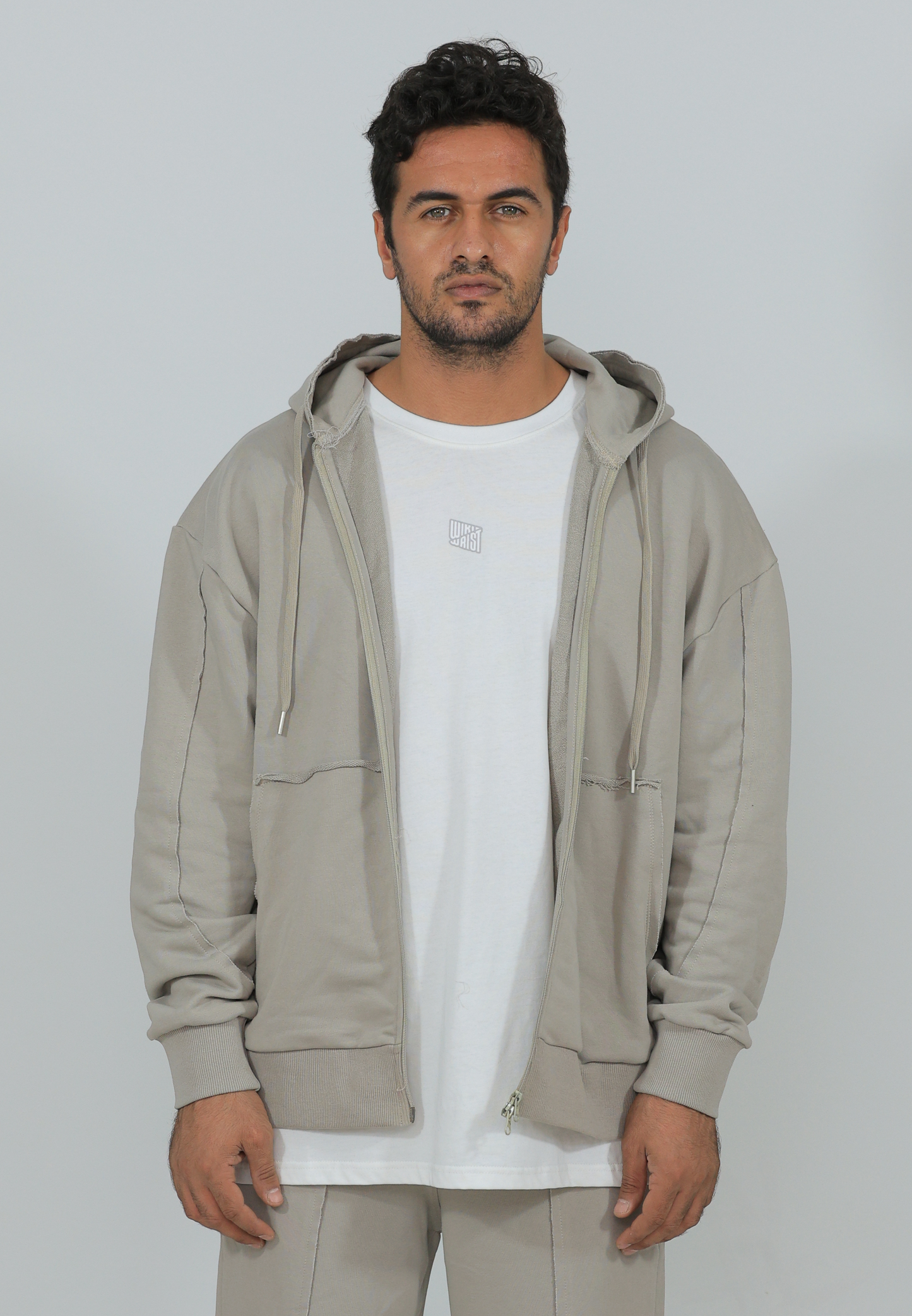 Unisex oversized zipped inside out sweatshirt