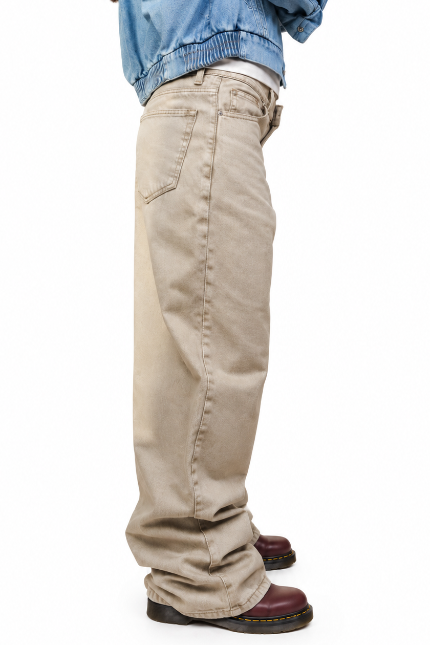 Washed Beige Jeans