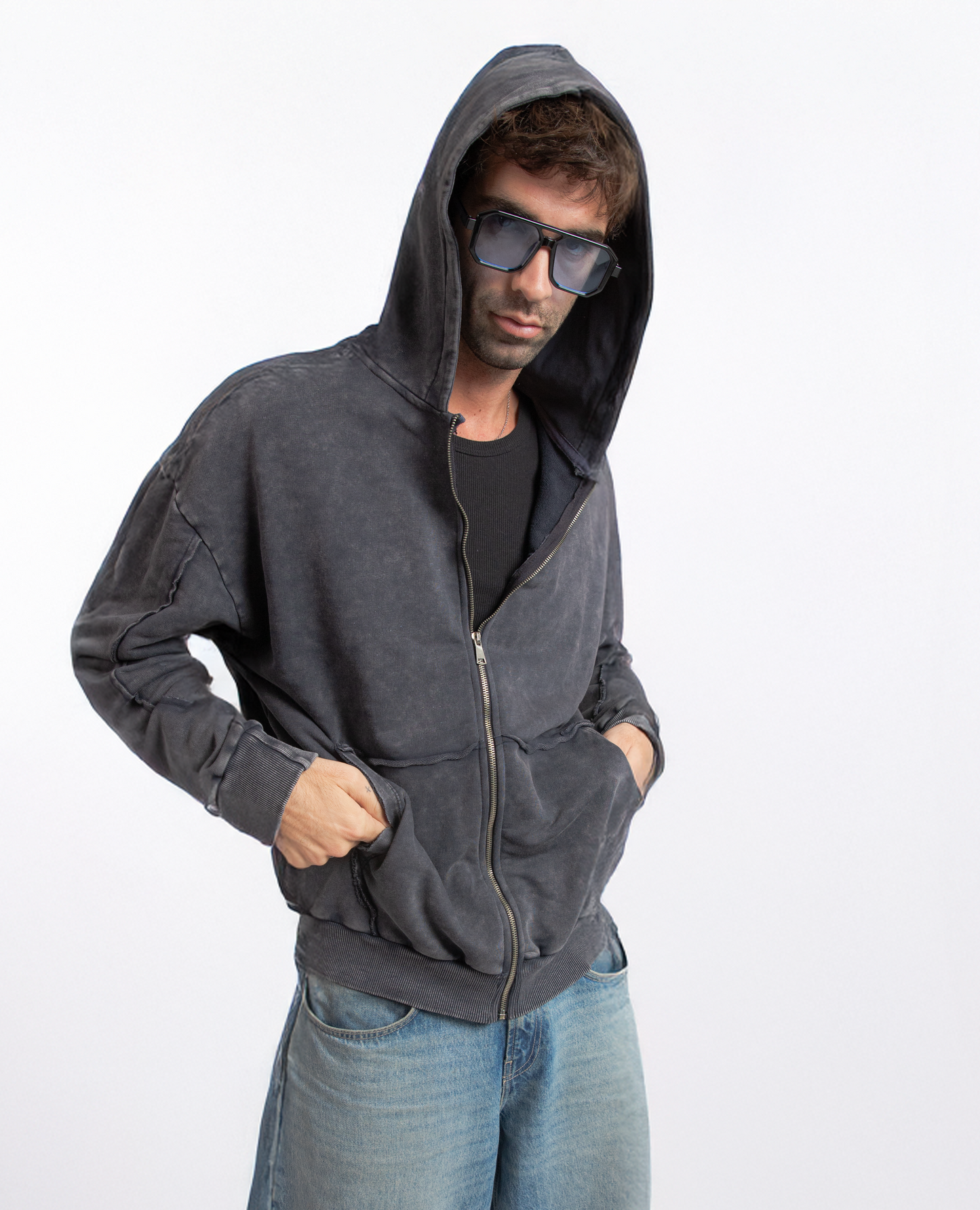 Zipper Jacket Washed Vintage