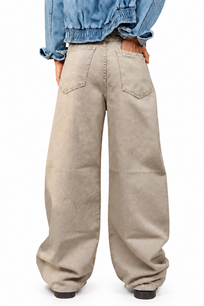 Washed Beige Jeans