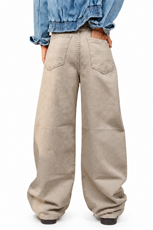 Washed Beige Jeans