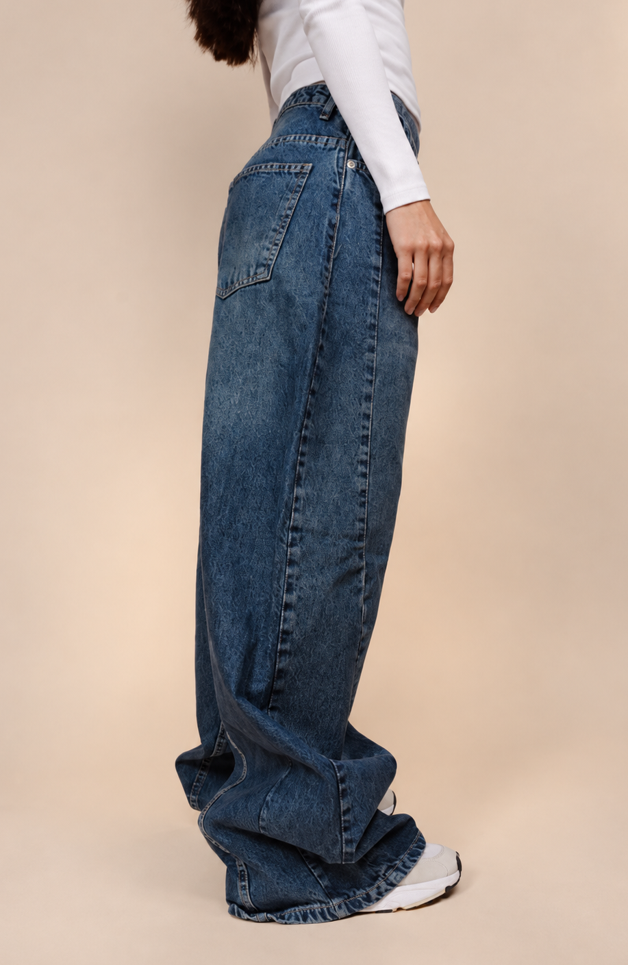 Deep Ocean Wide-Leg Jeans "Classic Mid Blue"