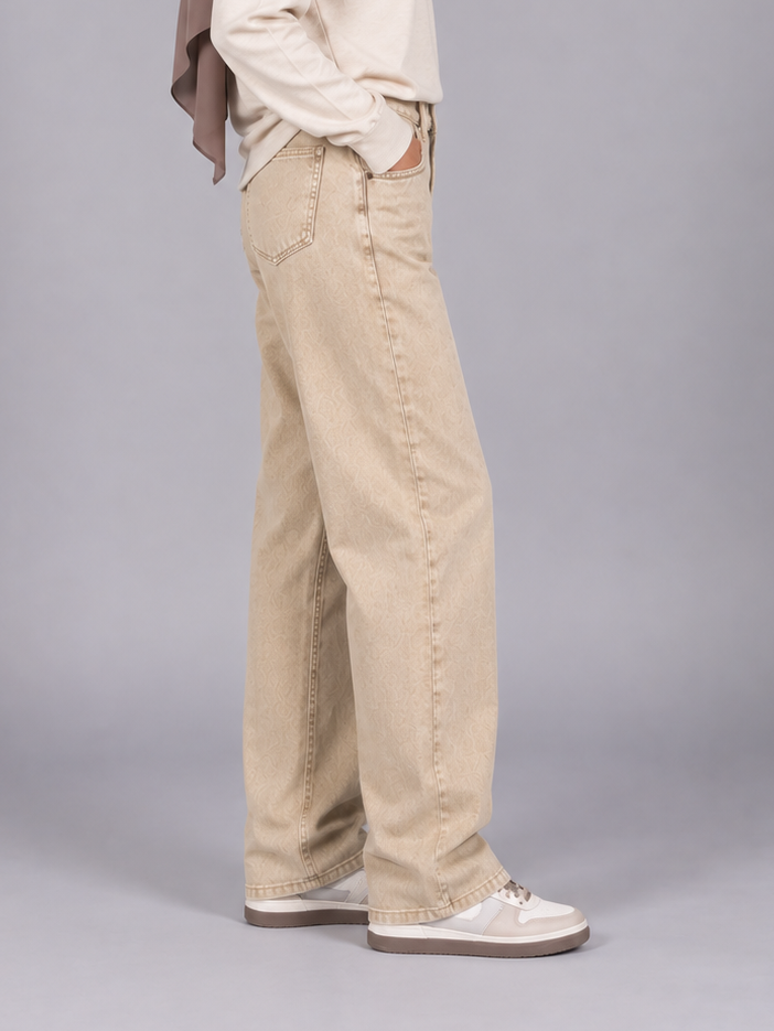 Washed Beige Jeans