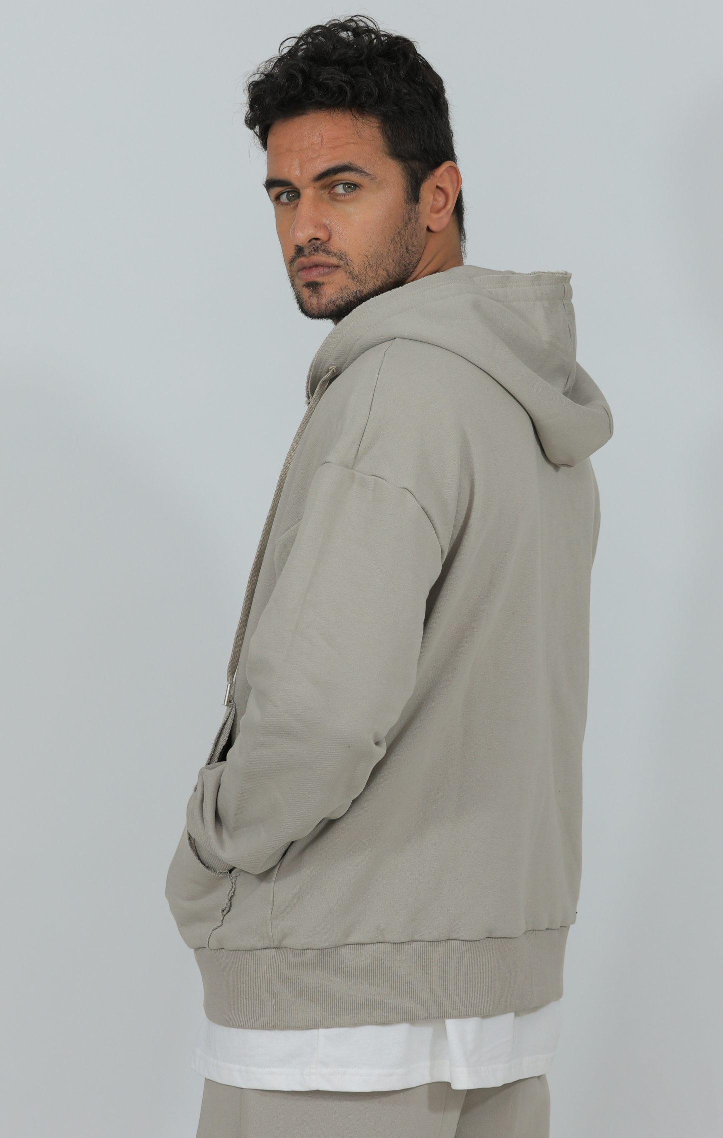 Unisex oversized zipped inside out sweatshirt