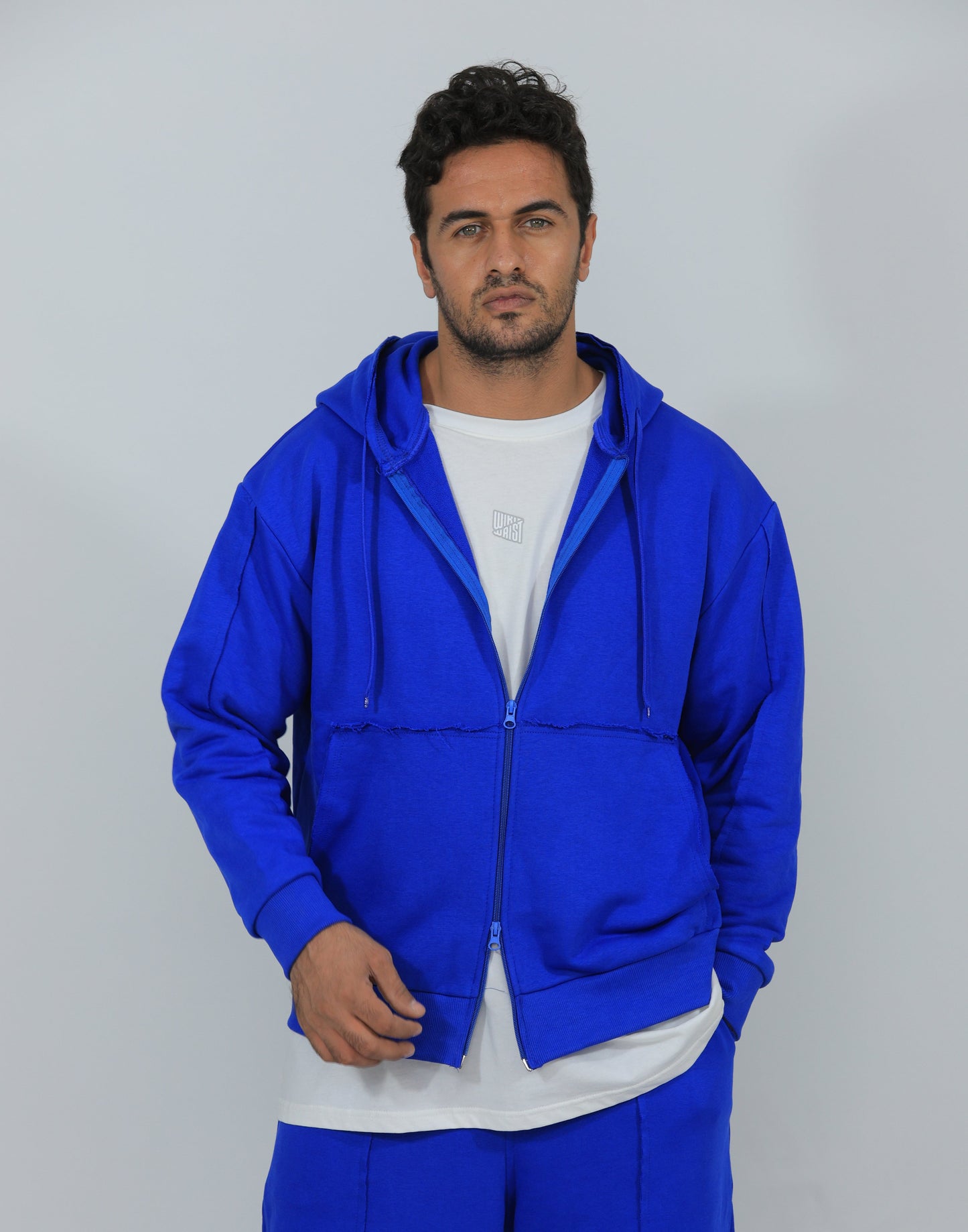 Unisex oversized zipped inside out sweatshirt