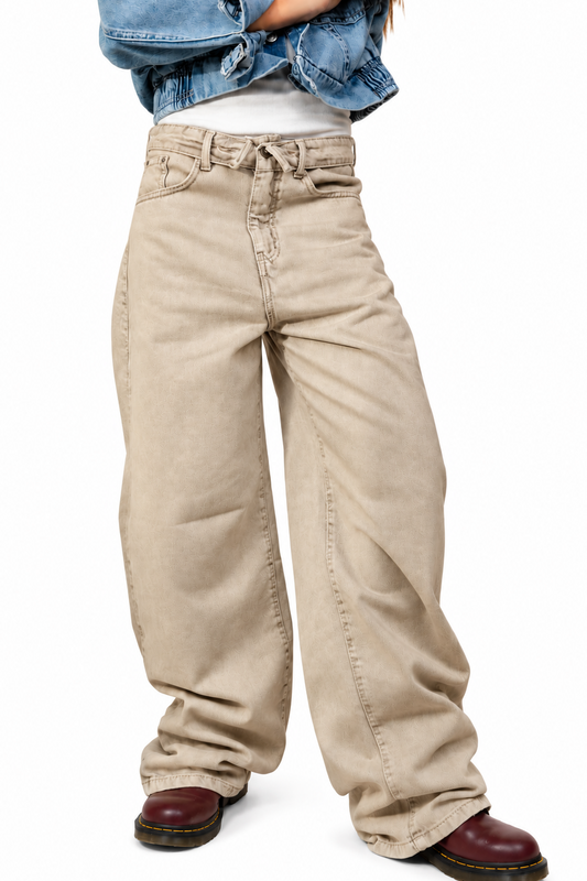 Washed Beige Jeans