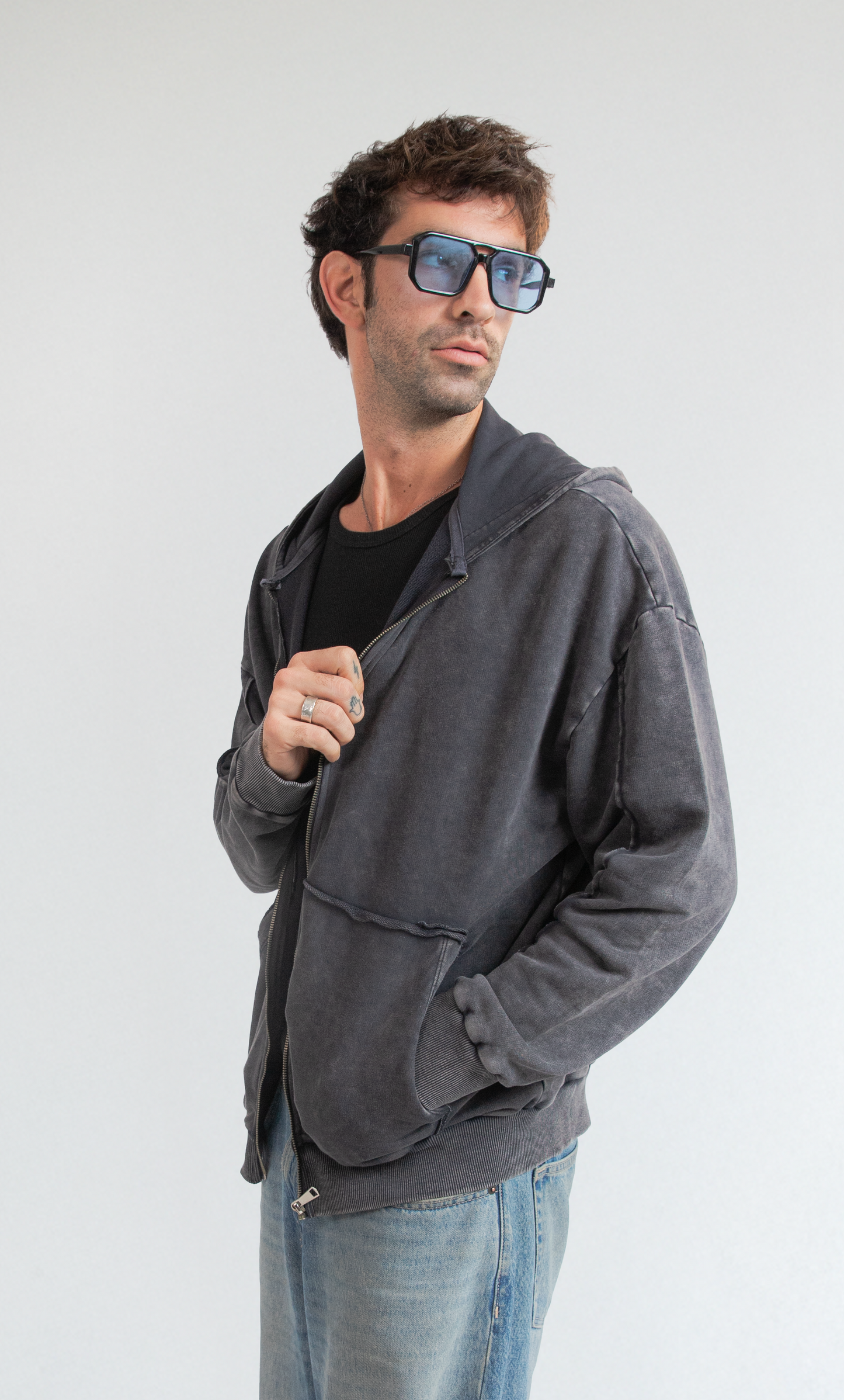 Zipper Jacket Washed Vintage